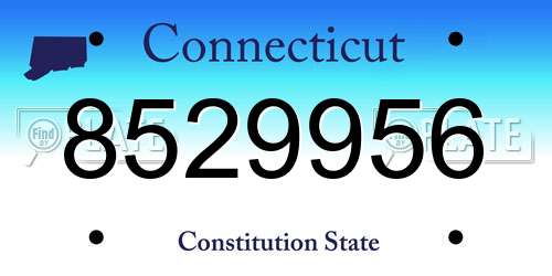 8529956 Connecticut License Plate