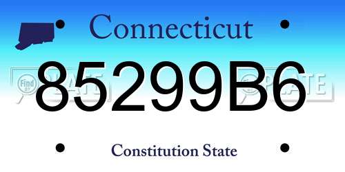 85299B6 Connecticut License Plate