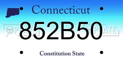 852B50 Connecticut License Plate