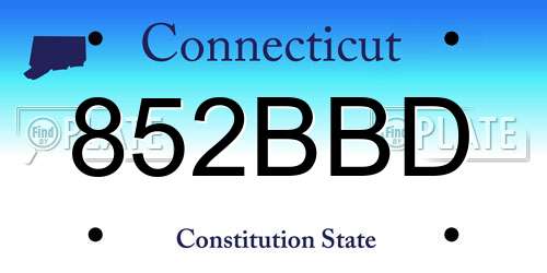 852BBD Connecticut License Plate