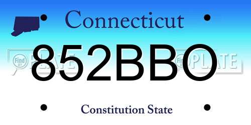 852BBO Connecticut License Plate