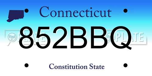 852BBQ Connecticut License Plate