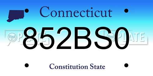852BS0 Connecticut License Plate