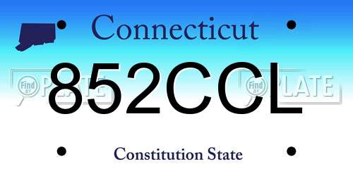 852CCL Connecticut License Plate
