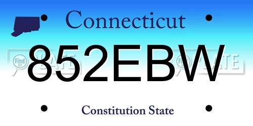 852EBW Connecticut License Plate