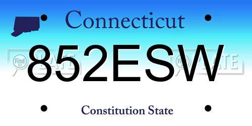 852ESW Connecticut License Plate