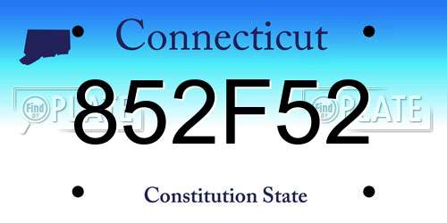 852F52 Connecticut License Plate