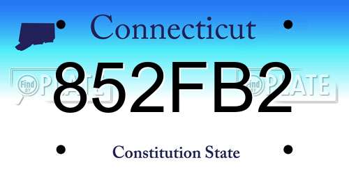 852FB2 Connecticut License Plate