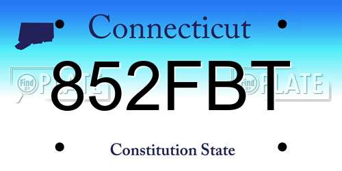 852FBT Connecticut License Plate