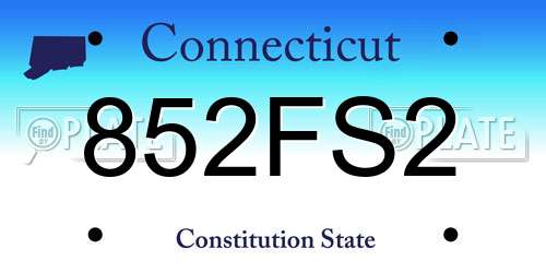852FS2 Connecticut License Plate