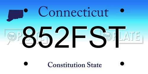 852FST Connecticut License Plate