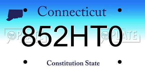 852HT0 Connecticut License Plate