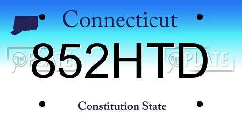 852HTD Connecticut License Plate