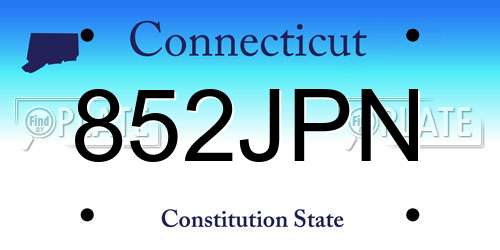 852JPN Connecticut License Plate