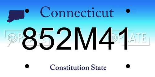 852M41 Connecticut License Plate
