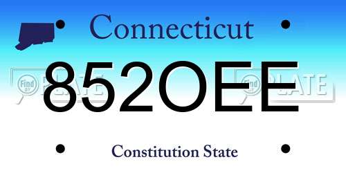 852OEE Connecticut License Plate