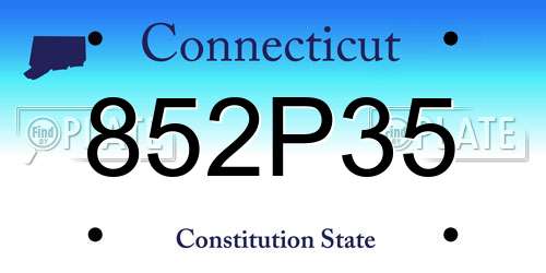 852P35 Connecticut License Plate