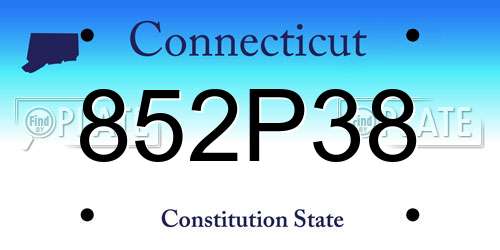 852P38 Connecticut License Plate