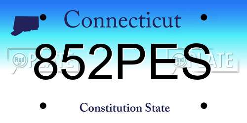 852PES Connecticut License Plate