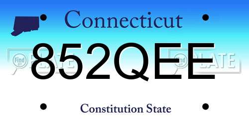 852QEE Connecticut License Plate