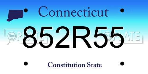 852R55 Connecticut License Plate