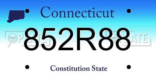 852R88 Connecticut License Plate