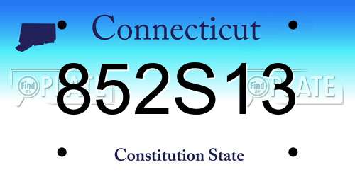 852S13 Connecticut License Plate