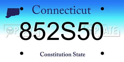 852S50 Connecticut License Plate