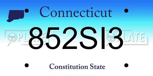 852SI3 Connecticut License Plate