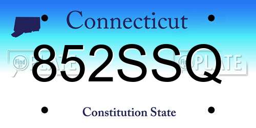 852SSQ Connecticut License Plate