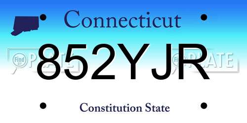 852YJR Connecticut License Plate