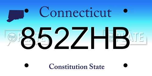 852ZHB Connecticut License Plate