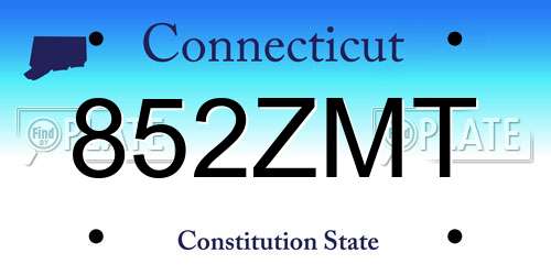 852ZMT Connecticut License Plate