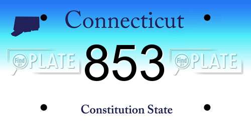 853 Connecticut License Plate