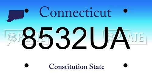 8532UA Connecticut License Plate