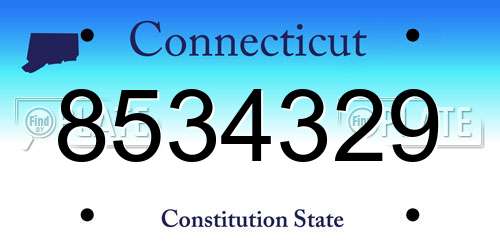 8534329 Connecticut License Plate
