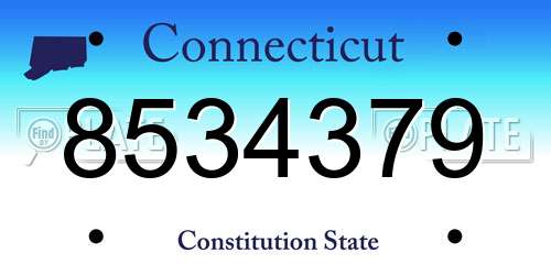 8534379 Connecticut License Plate