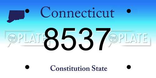 8537 Connecticut License Plate