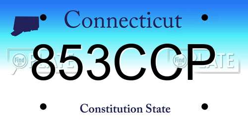 853CCP Connecticut License Plate