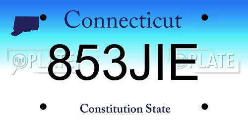 853JIE Connecticut License Plate
