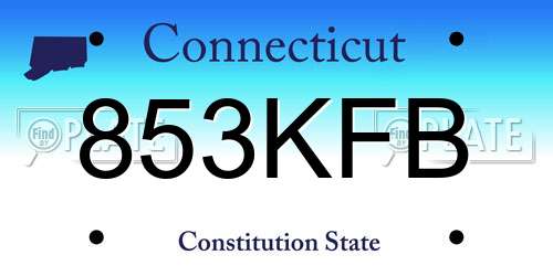 853KFB Connecticut License Plate