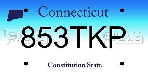 853TKP Connecticut License Plate