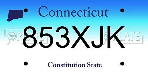 853XJK Connecticut License Plate