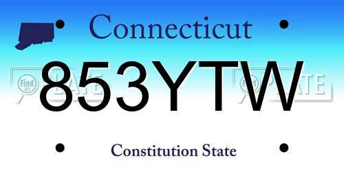 853YTW Connecticut License Plate