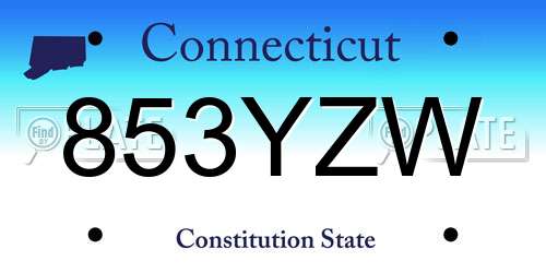 853YZW Connecticut License Plate