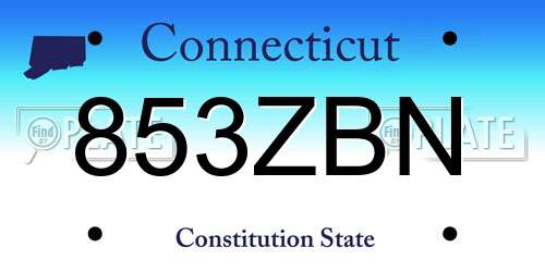 853ZBN Connecticut License Plate