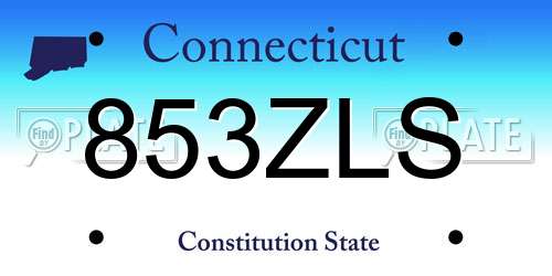 853ZLS Connecticut License Plate