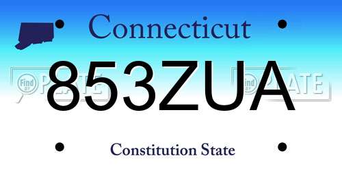 853ZUA Connecticut License Plate