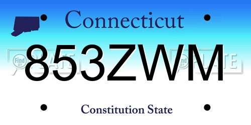 853ZWM Connecticut License Plate