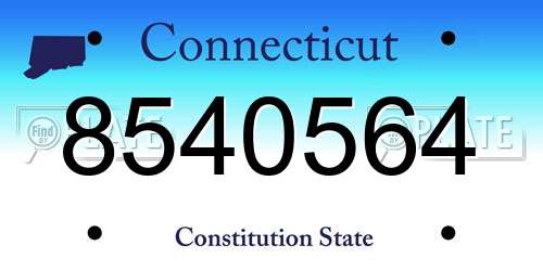 8540564 Connecticut License Plate